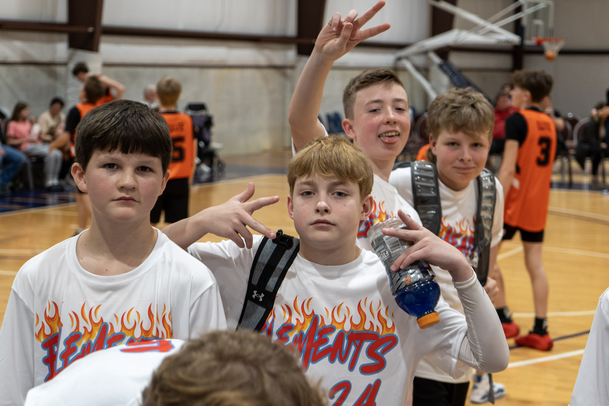 Kids enjoying basketball tournament