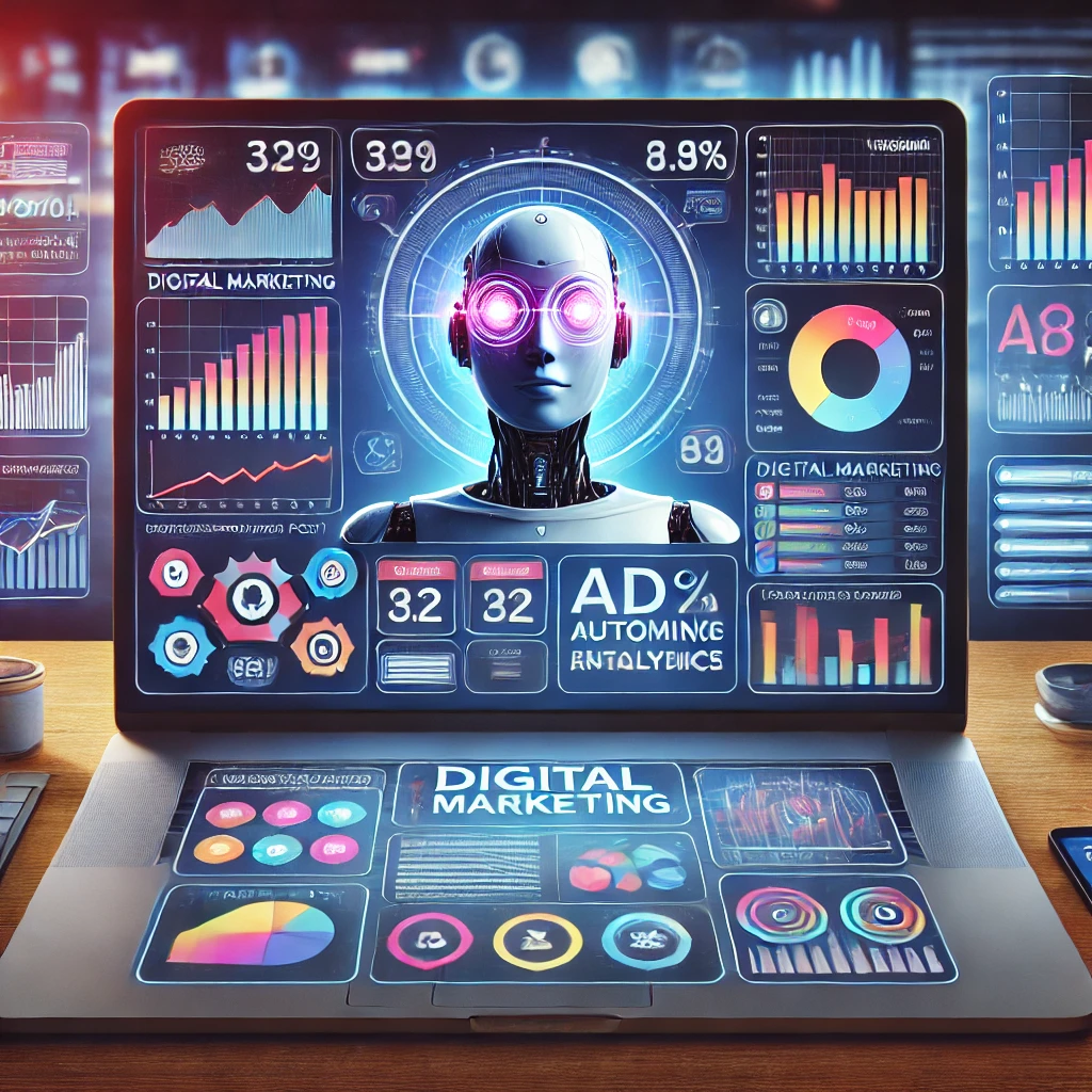 AI-driven digital marketing tools optimizing small business advertising. AI-driven digital marketing tools optimizing small business advertising.