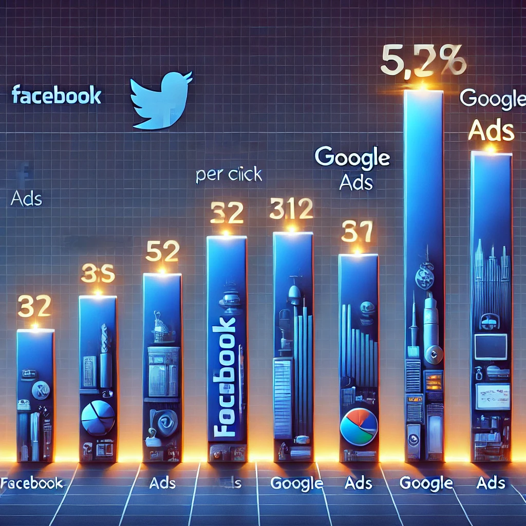 Comparison of Facebook Ads vs Google Ads cost per click across different industries Comparison of Facebook Ads vs Google Ads cost per click across different industries