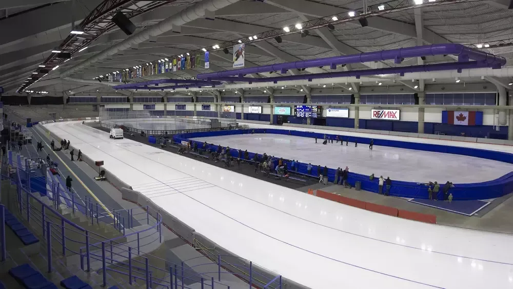 The Olympic Oval Calgary underground high-performance training facility — home to elite Canadian Olympic athletes including bobsled and speed skating programs