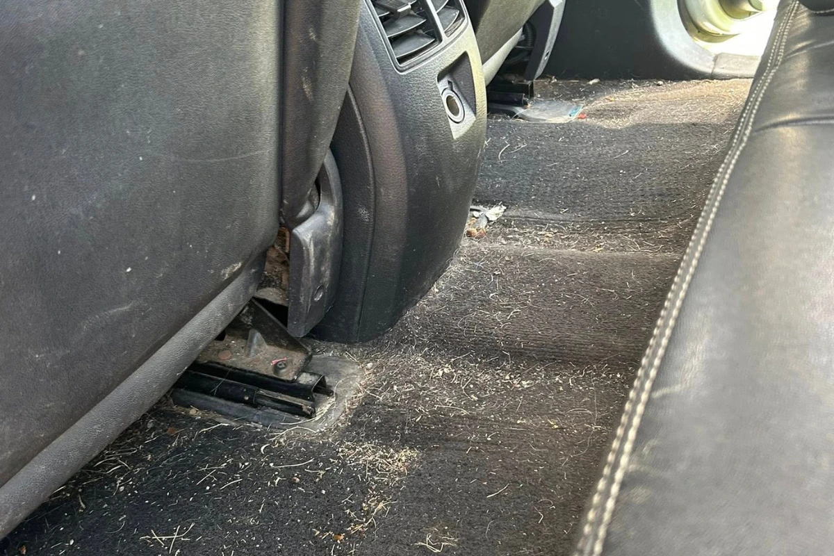 Car interior before detailing