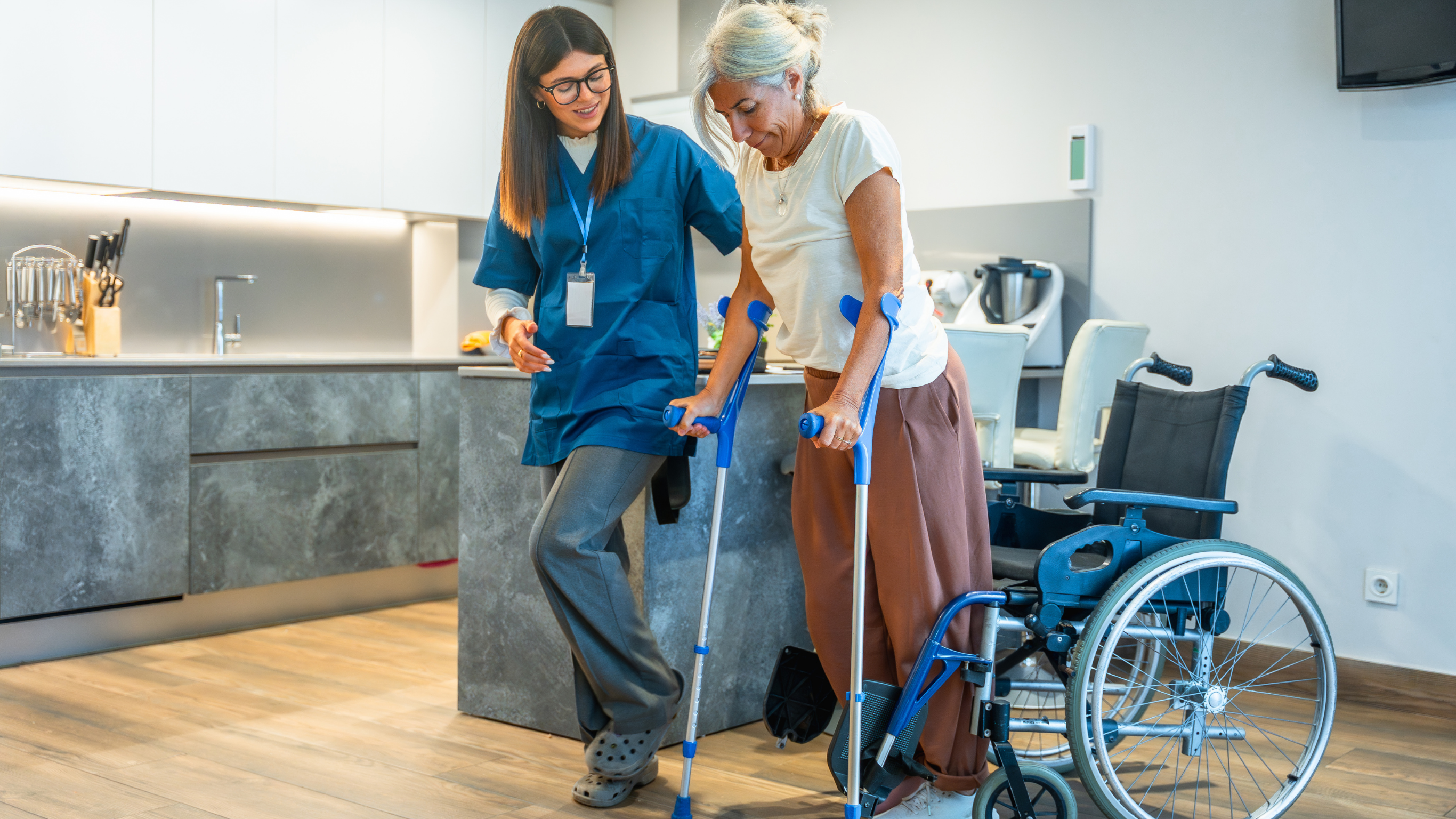 Caregiver assisting a person with disabilities with home care services in Lakewood, CA