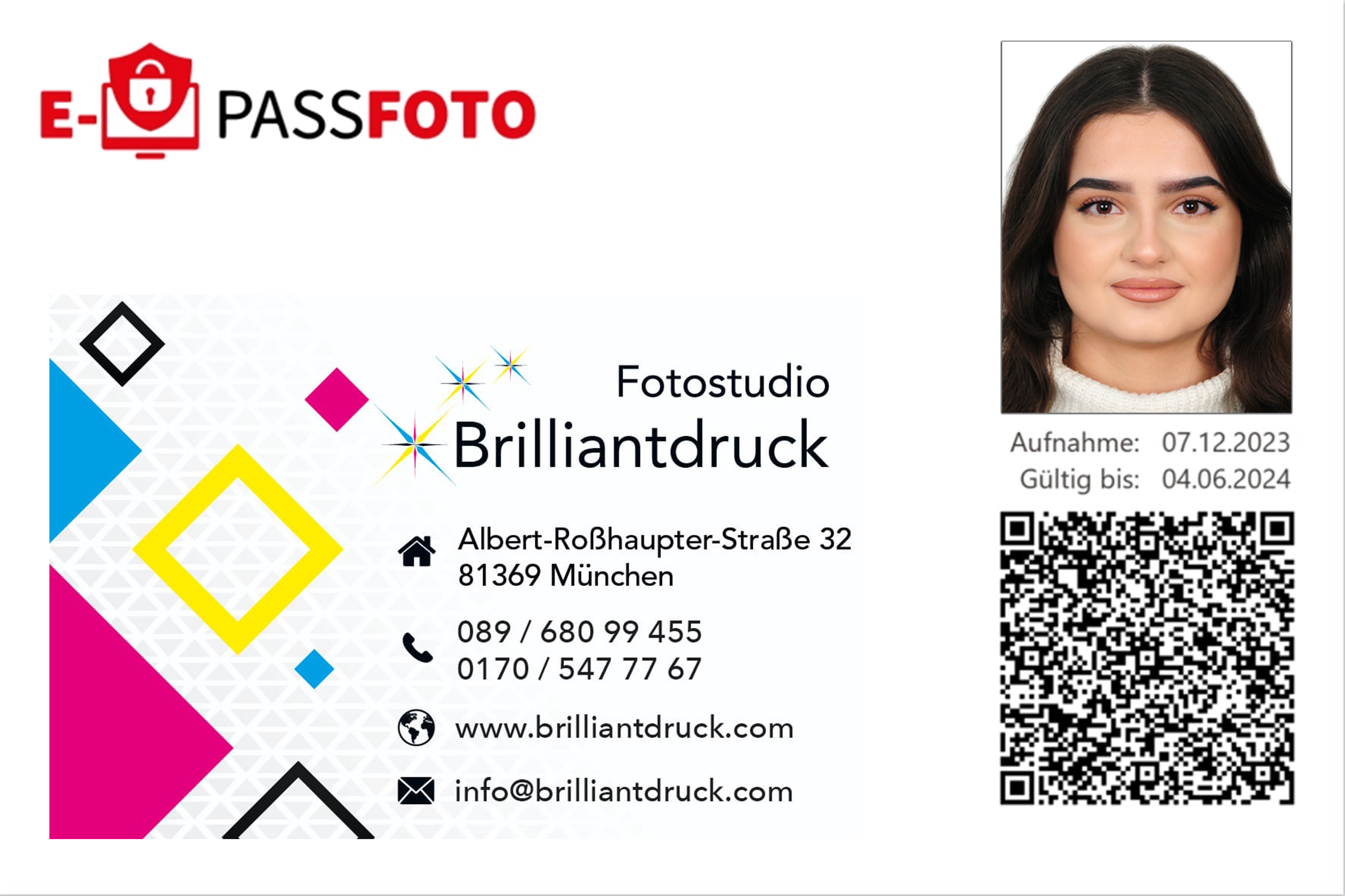 Digitales E-Passfoto für Online-Anträge