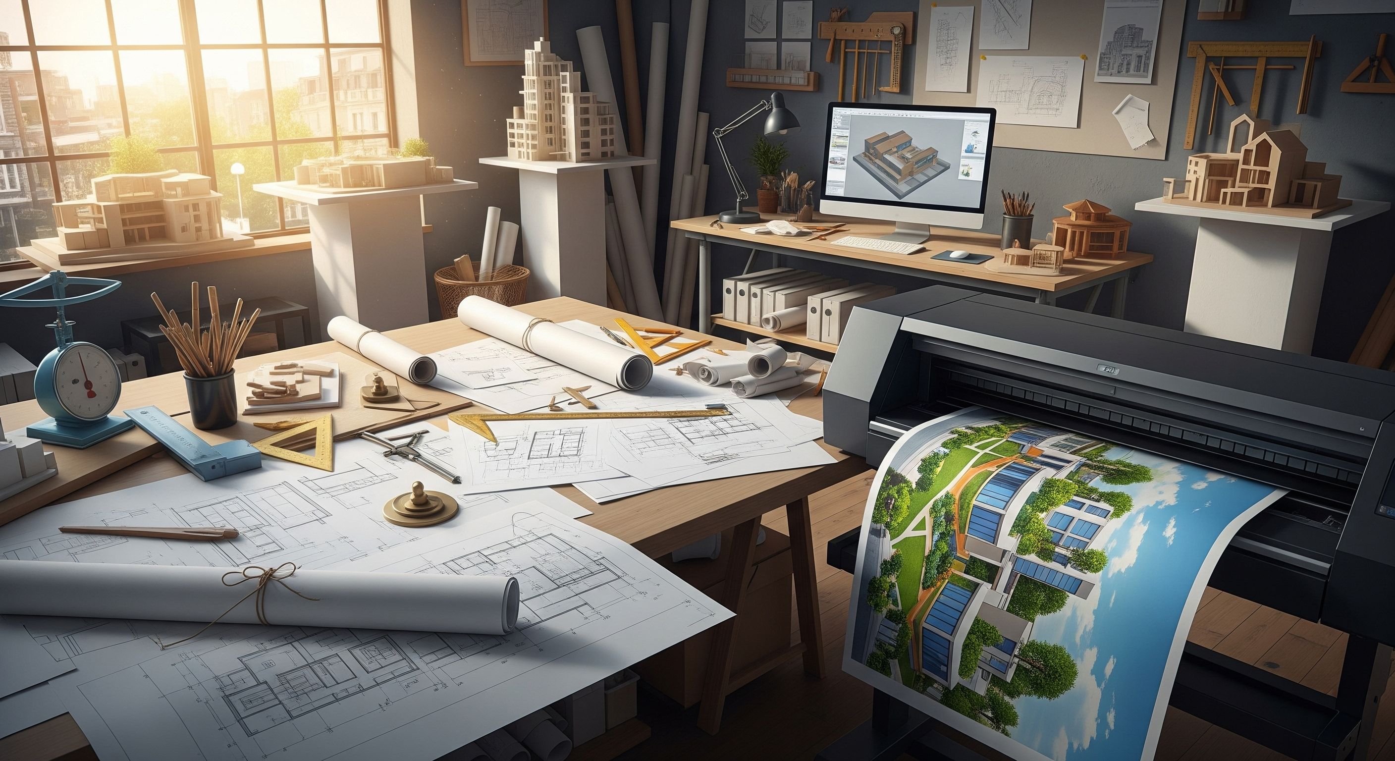 Beispiele für hochwertigen Plakatdruck und Baupläne aus unserer Druckerei in München