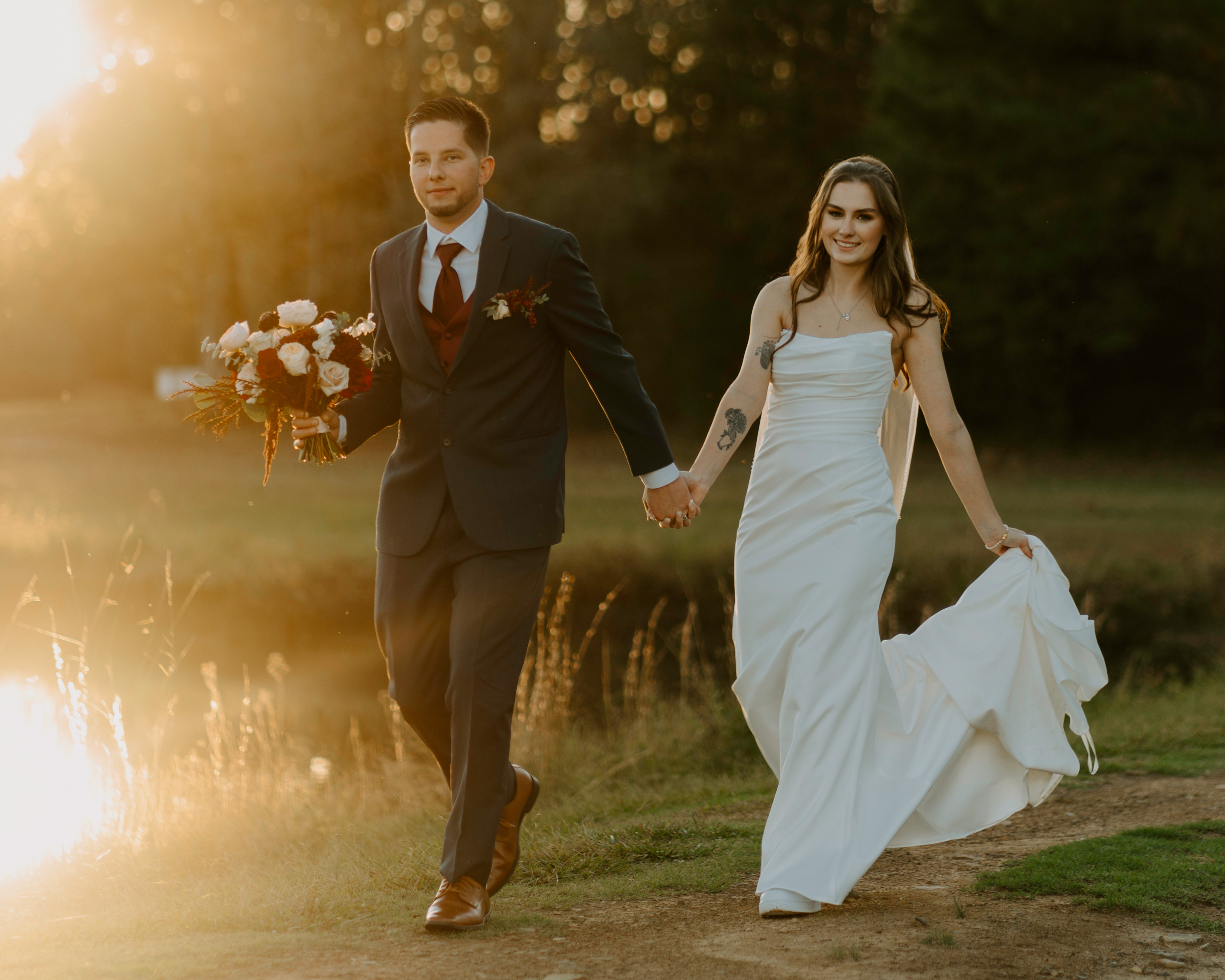 Bride with natural florals