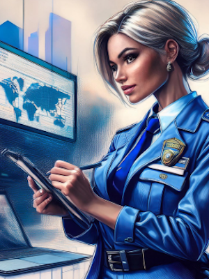 internet police woman in a command center internet police woman in a command center