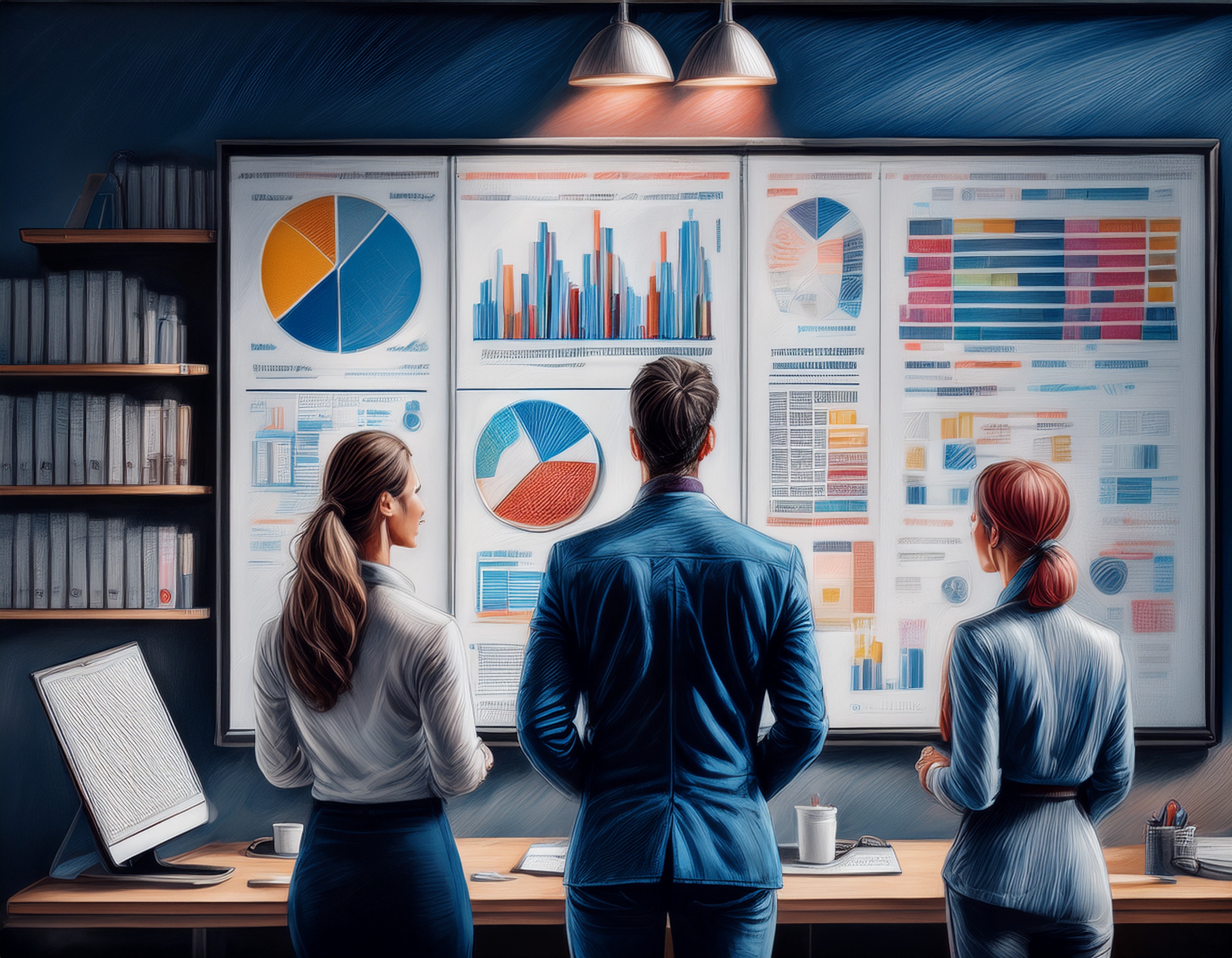 Operations team monitoring real-time performance dashboards with automated logistics processes running in the background. Operations team monitoring real-time performance dashboards with automated logistics processes running in the background.