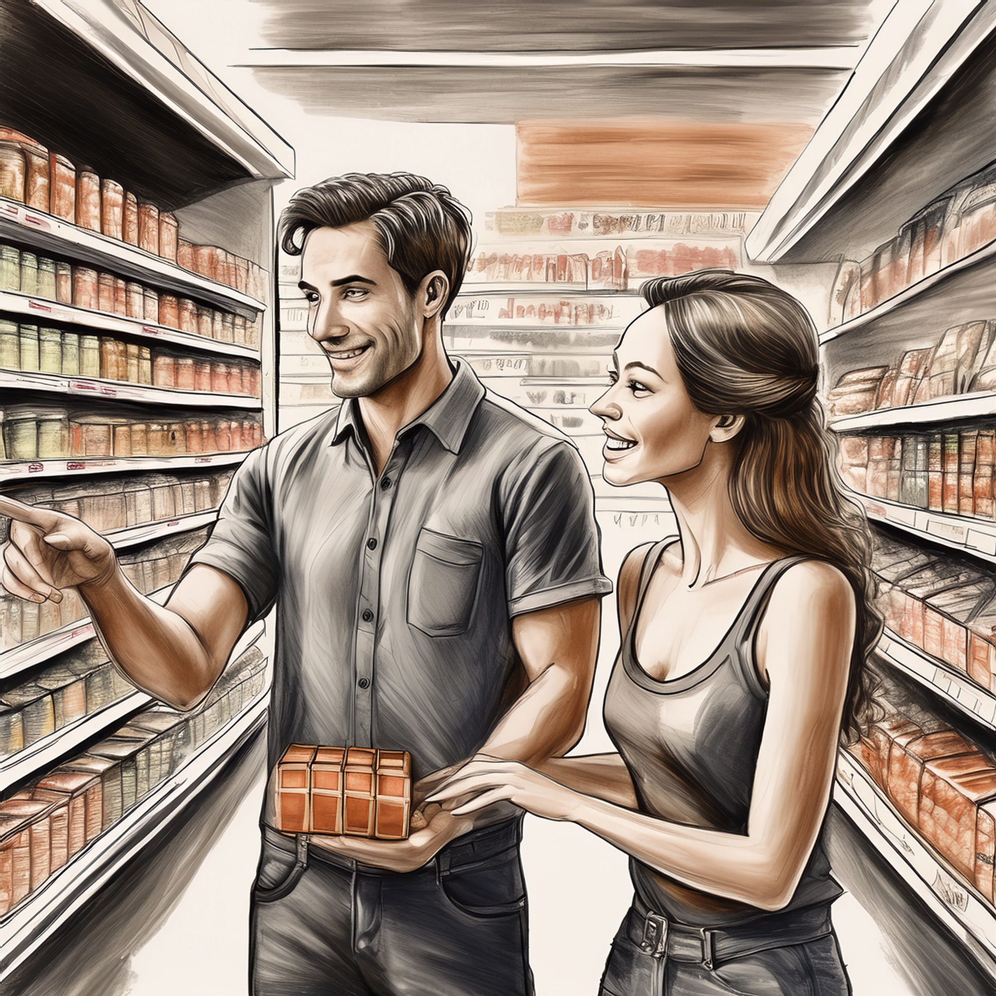 Shoppers in-store pointing out an unassuming product that’s unexpectedly popular. Shoppers in-store pointing out an unassuming product that’s unexpectedly popular.