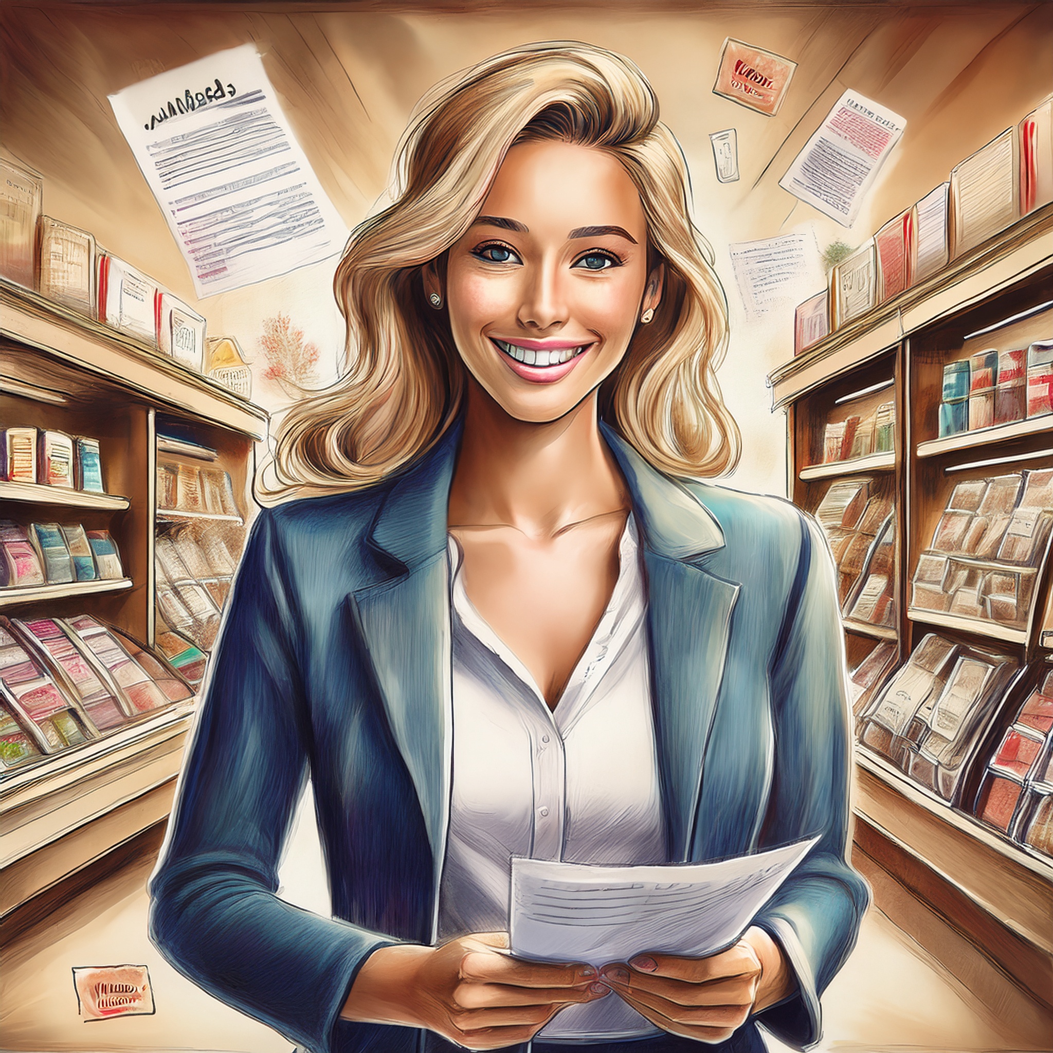 A customer happily engaging with a brand membership, contrasted with canceled invoices fading away. A customer happily engaging with a brand membership, contrasted with canceled invoices fading away.