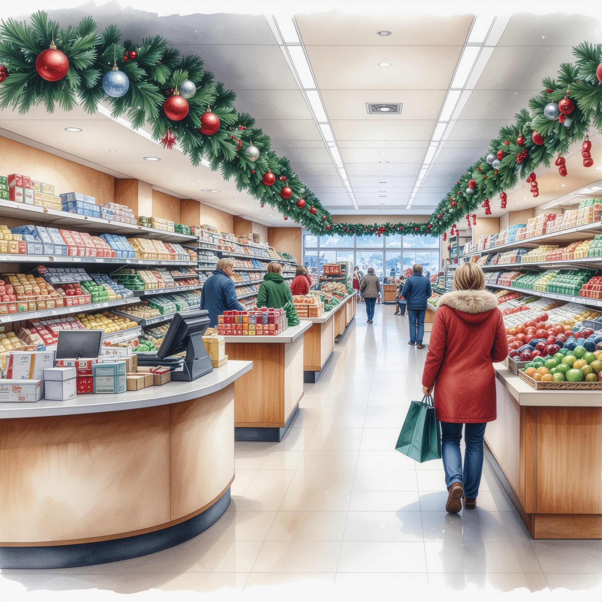 Streamlined holiday shopping scene showing improved customer experience leading into December.