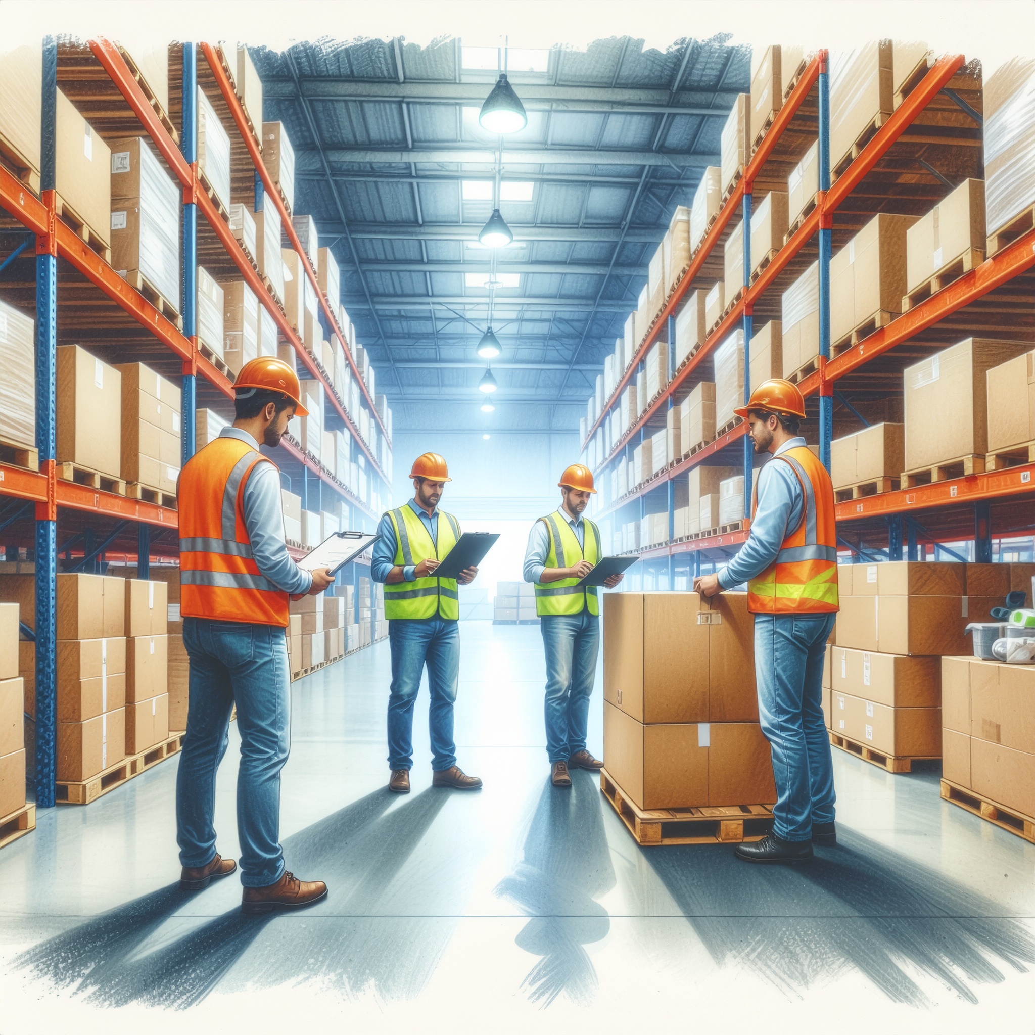 Workers organizing holiday packages to ensure accurate delivery.