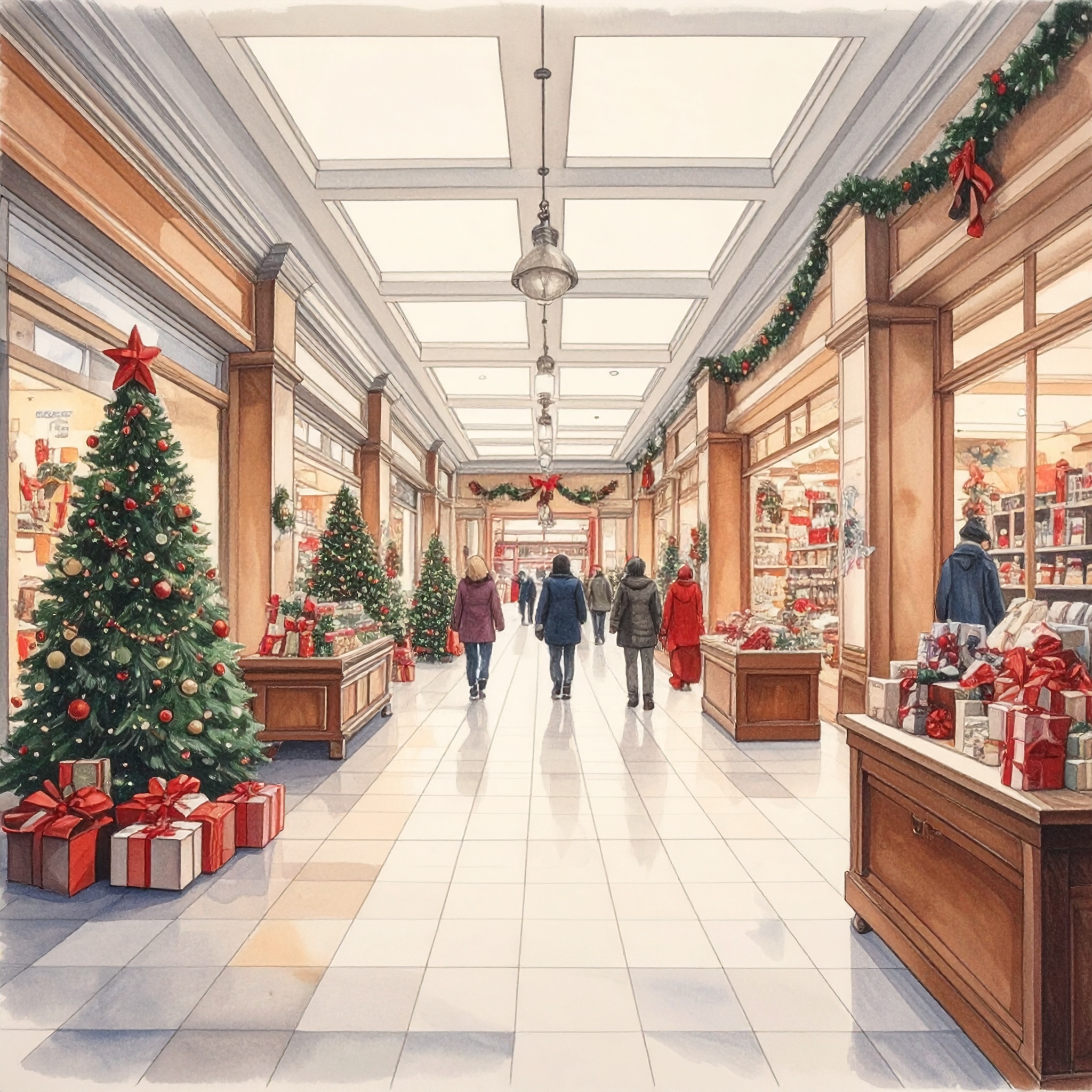 Retail interior with clean layout and open space designed for calm pacing. Retail interior with clean layout and open space designed for calm pacing.