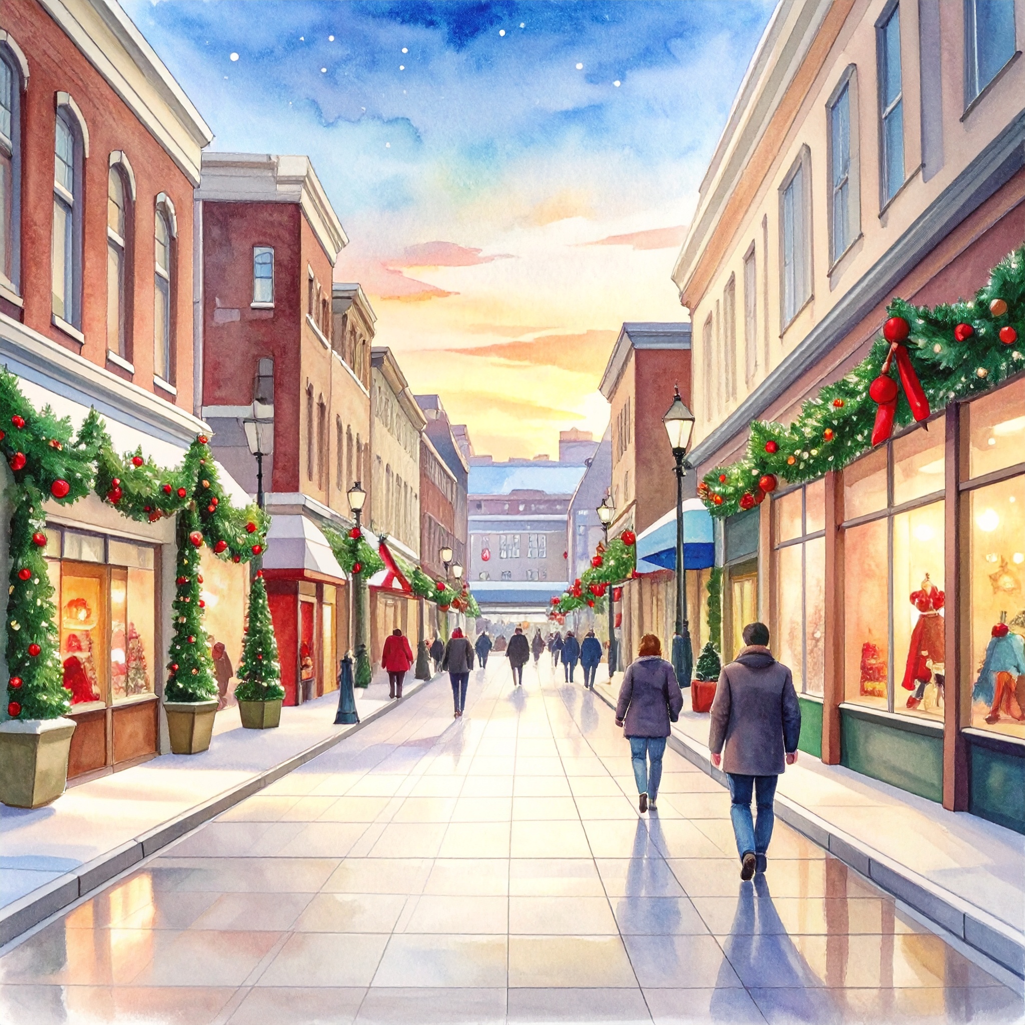 Empty retail corridor on Christmas Day reflecting the pause after peak shopping season.