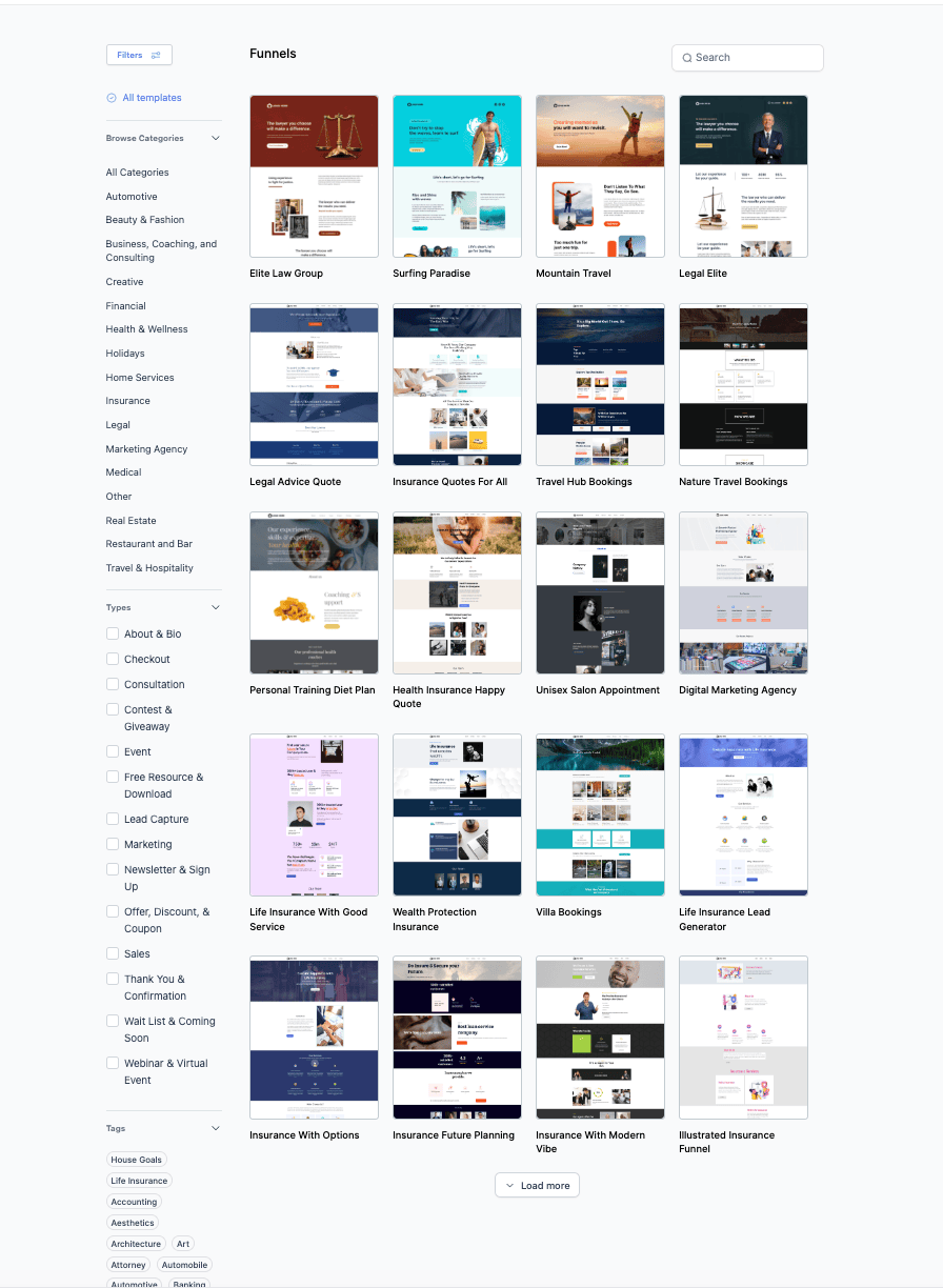 Go High Level Funnel Templates