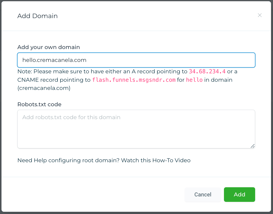 Adding A Go High Level Subdomain