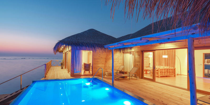 resort features overwater bungalows with glass floor resort features overwater bungalows with glass floor