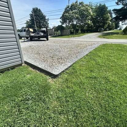 New gravel driveway install