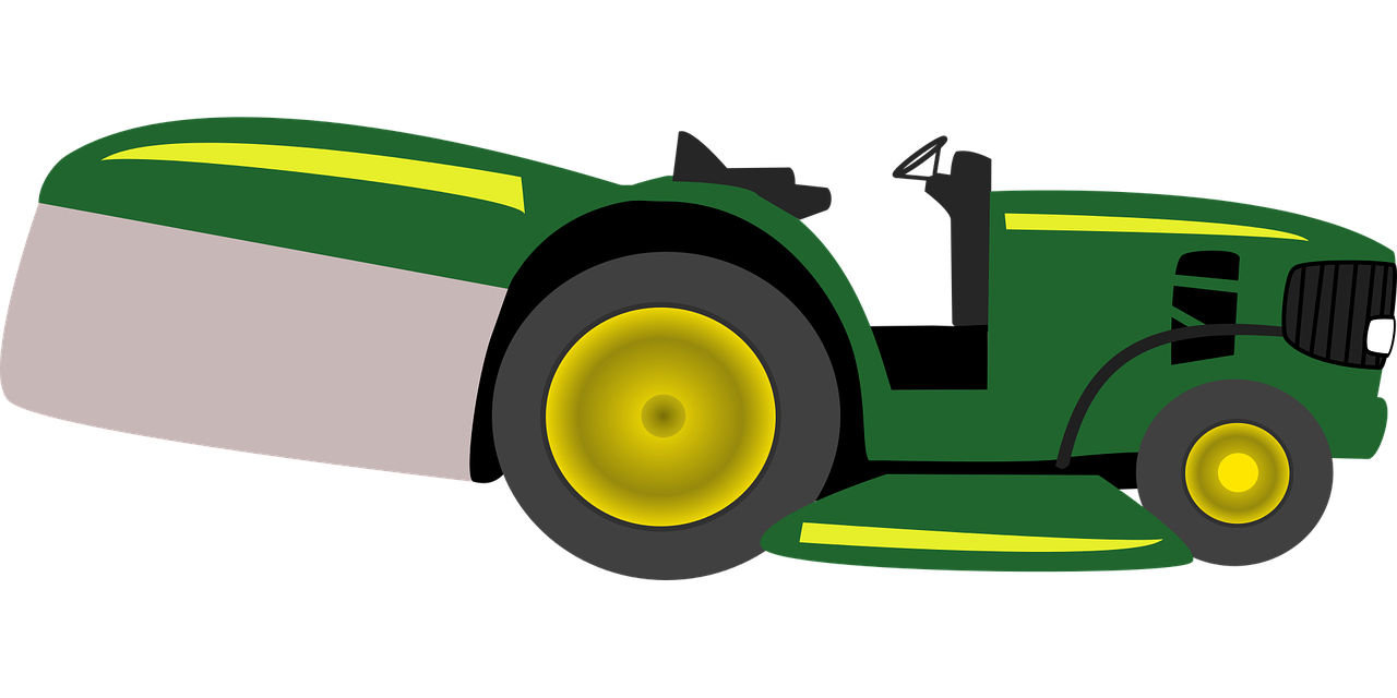 Lawnmower cutting grass