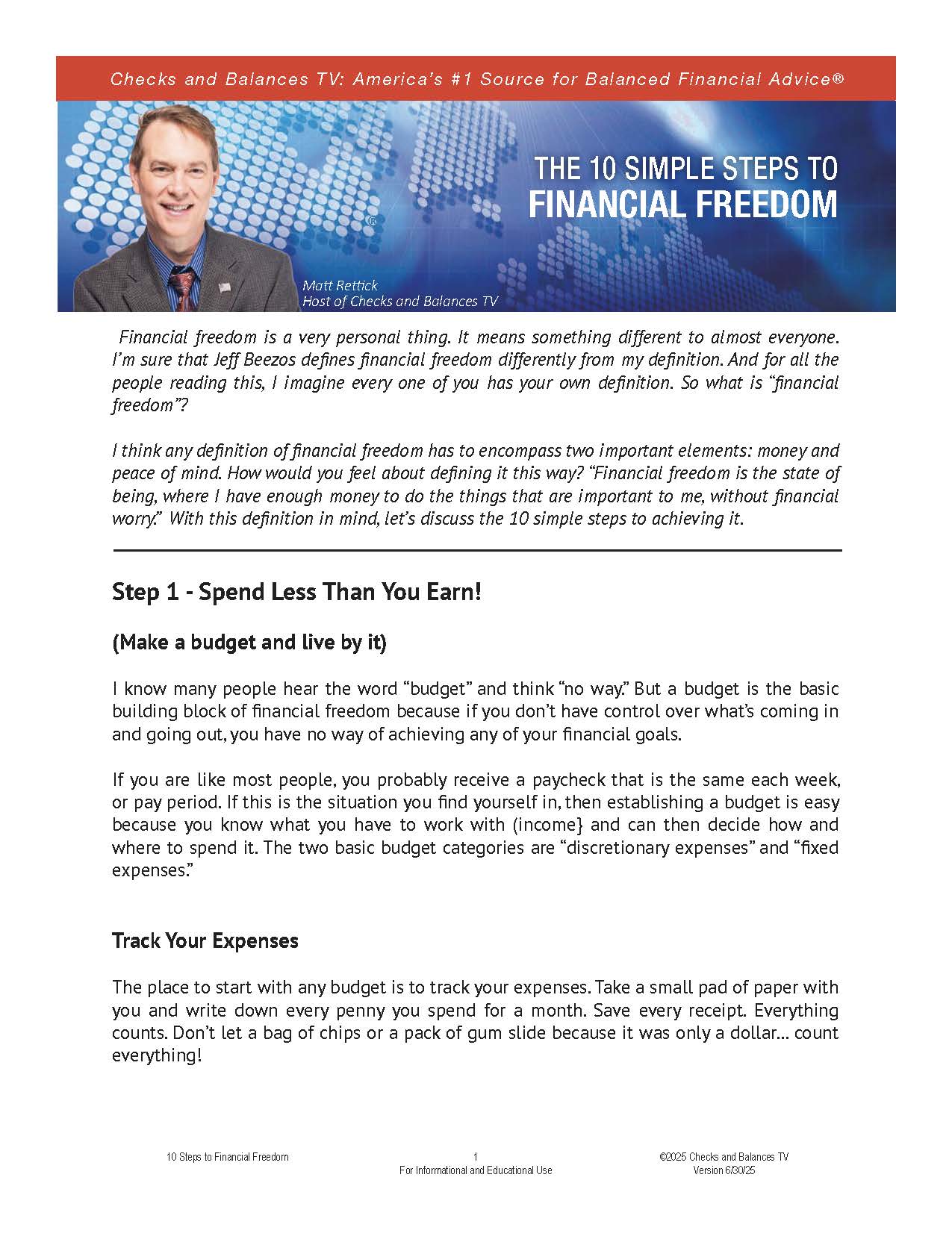 10 Simple Steps to Financial Freedom Guide
