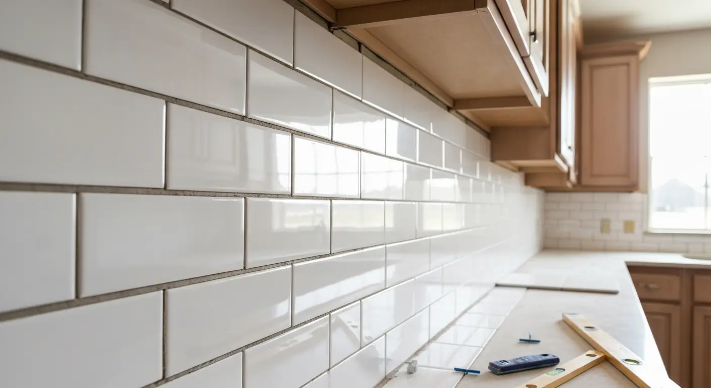 Backsplash tile installation