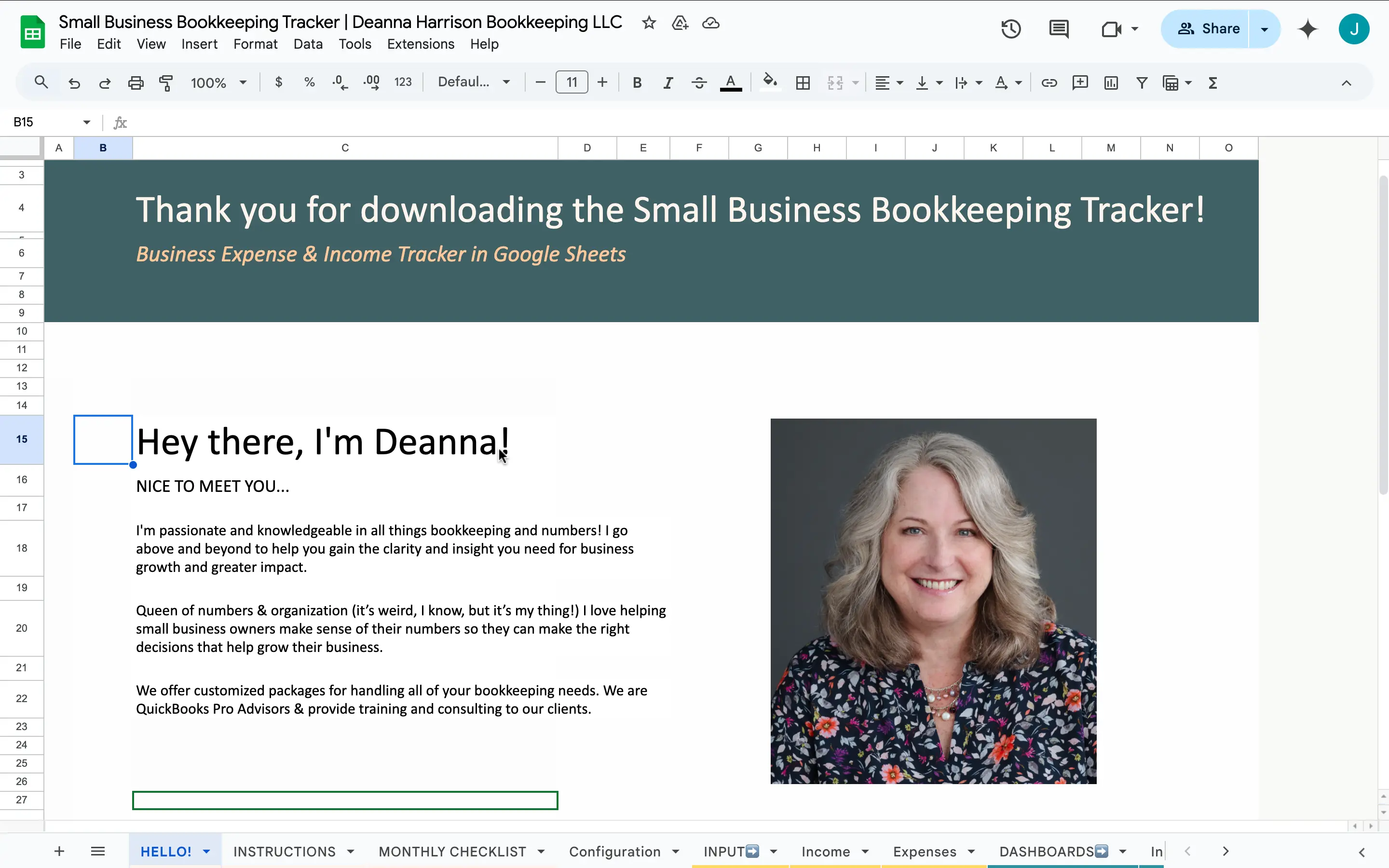 Small Business Bookkeeping Tracker