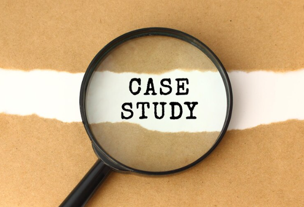 iMAGE OF A MAGNIFYING GLASS EXPOSING THE WORDS CASE STUDY