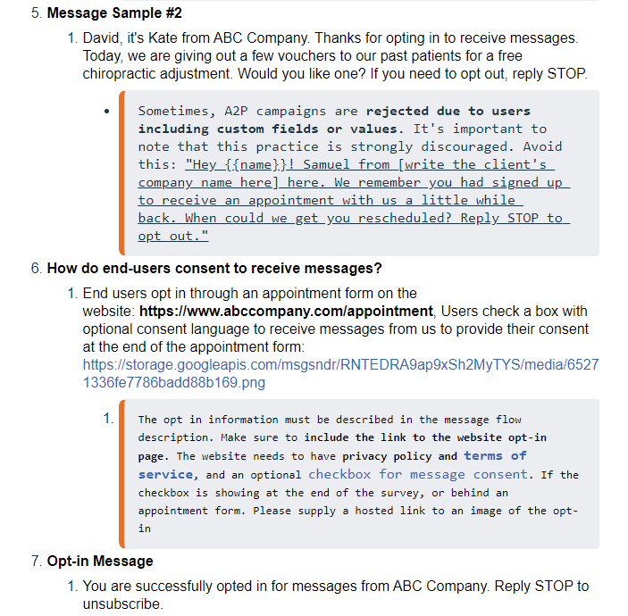 sample use case of A2P continued