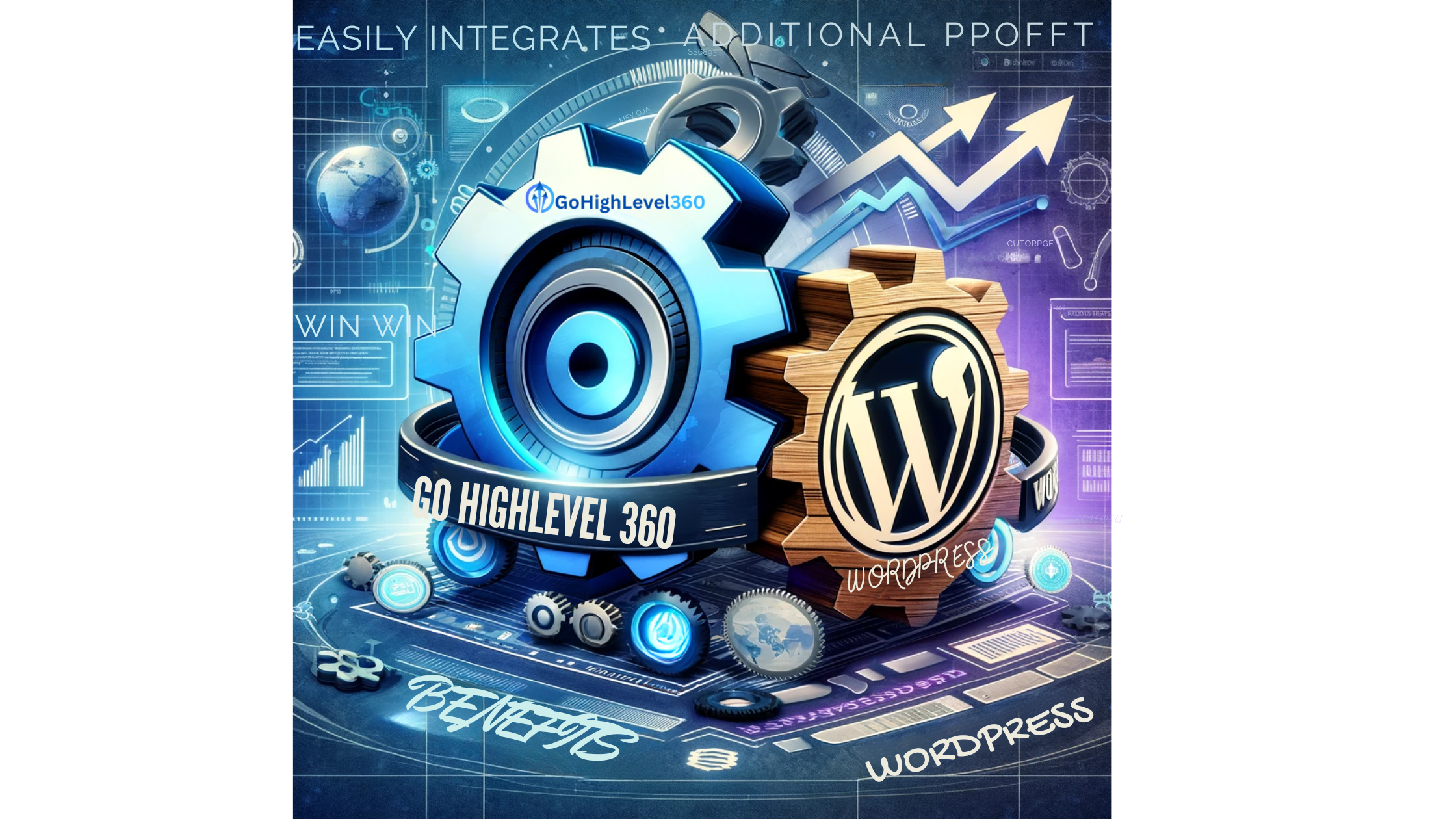 ai image that illistrates go high level 360 and wordpress integration