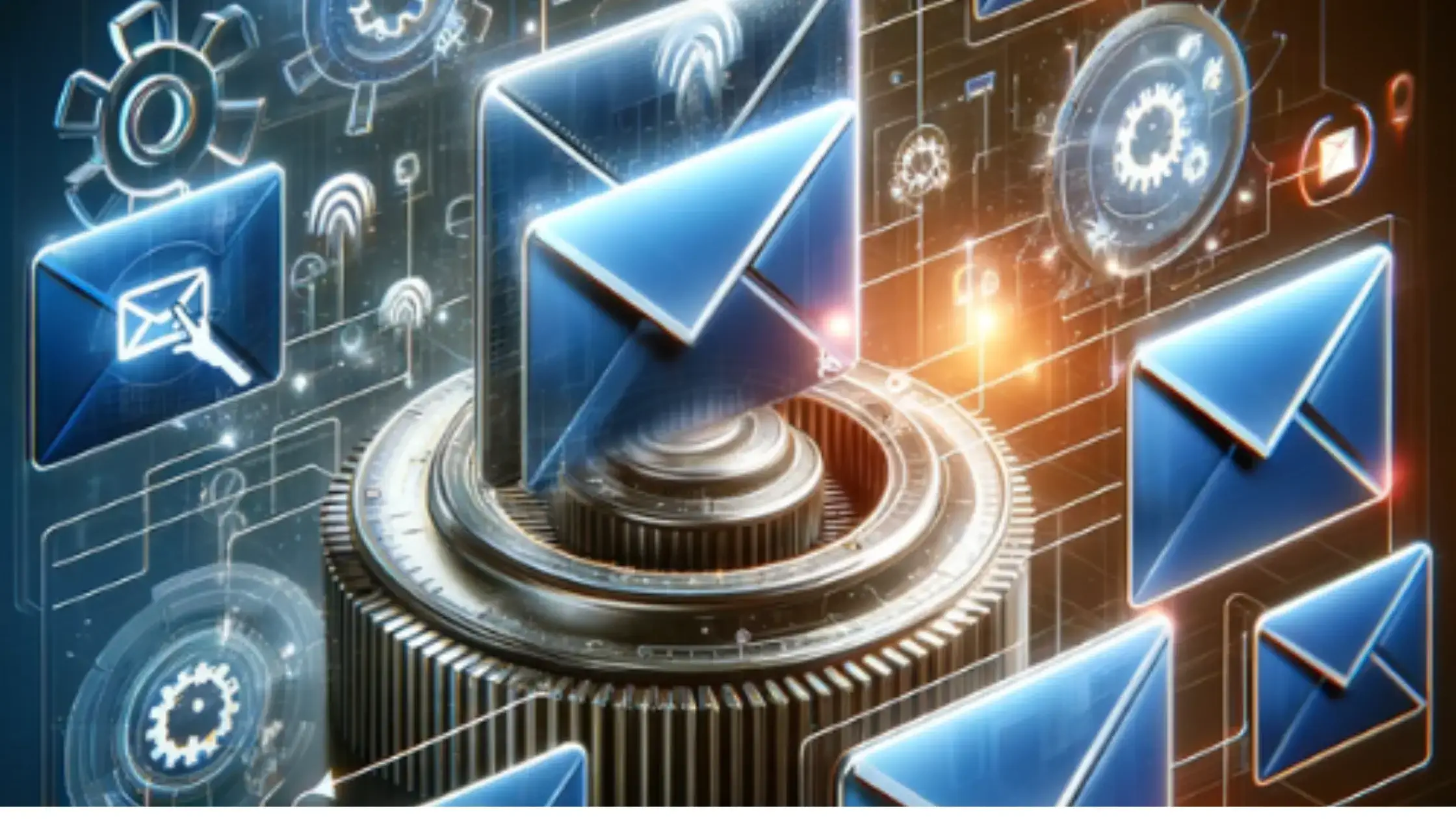 Automated emails being dispatched in a digital marketing strategy, symbolizing efficiency and wide reach. Automated emails being dispatched in a digital marketing strategy, symbolizing efficiency and wide reach.