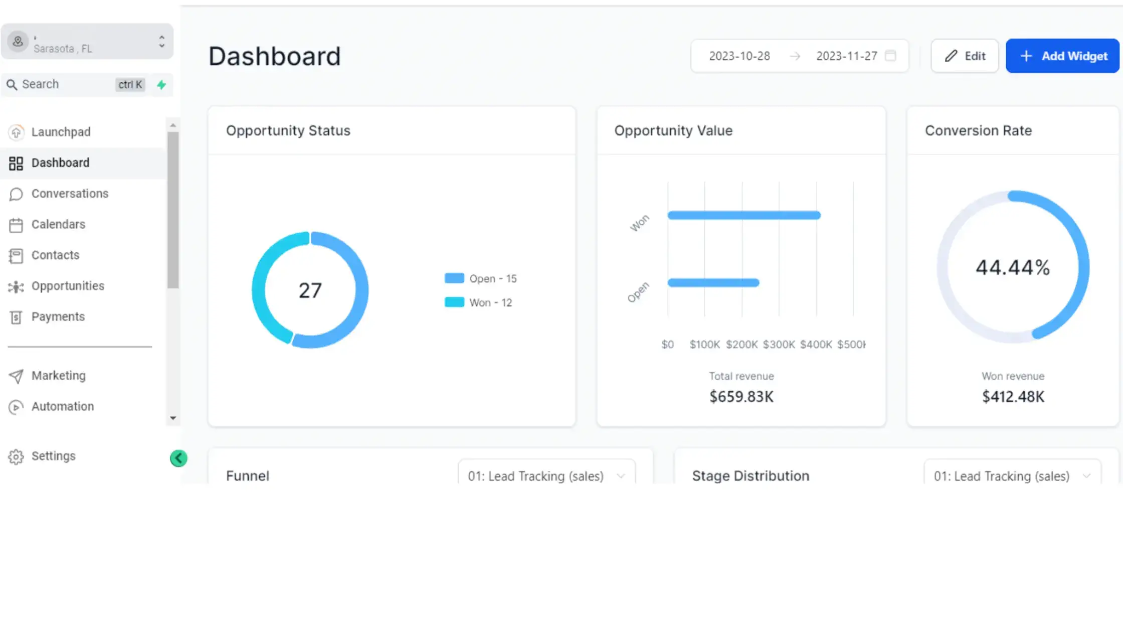 A DASHBOARD WITH ANALYTICS