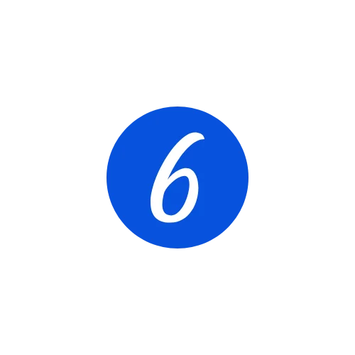 # 6 in a blue circle