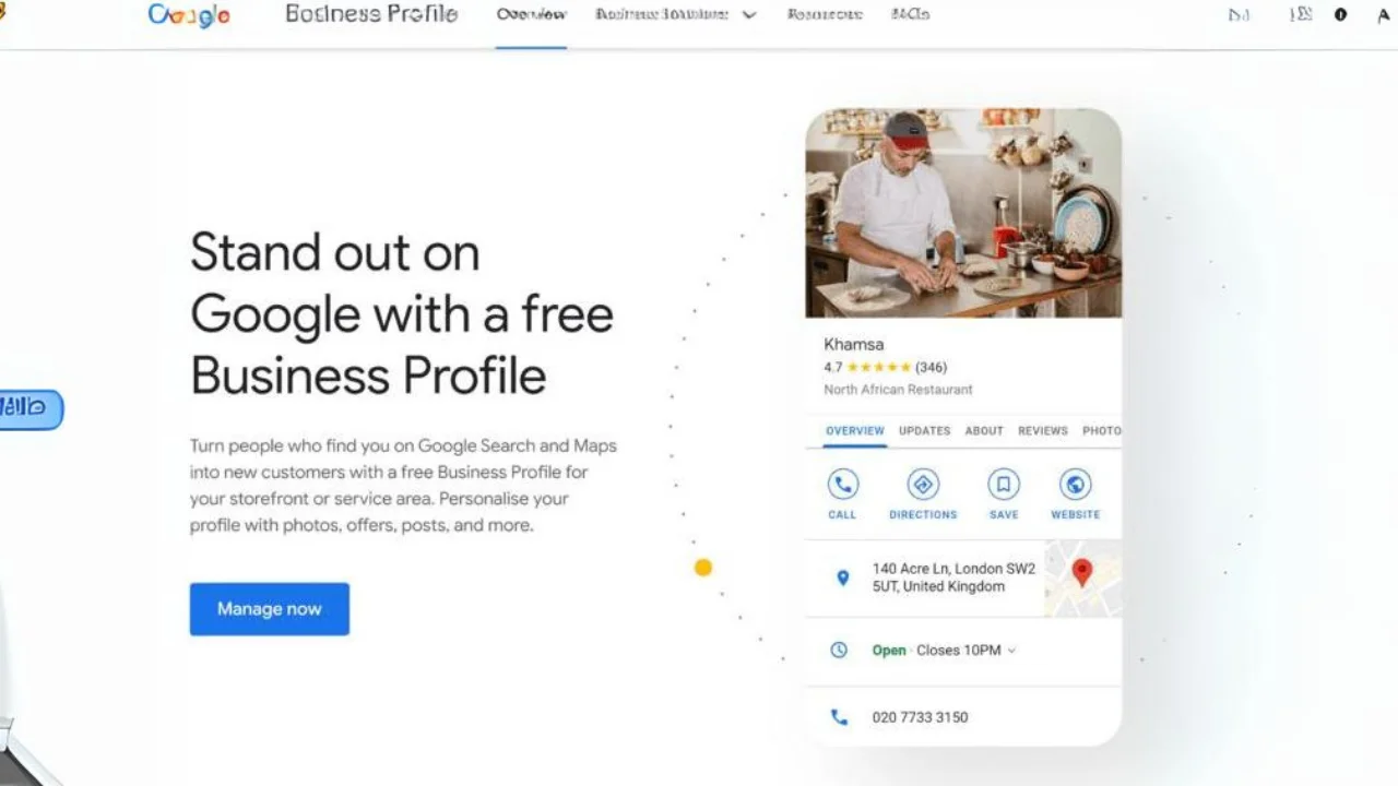 Screenshot of the Google My Business Profile Sign Up Page