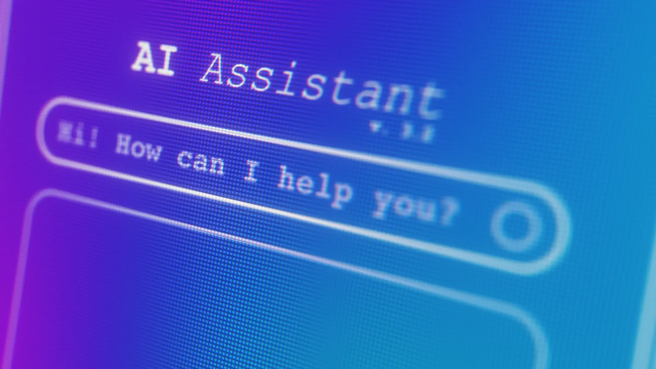 Image that says - AI Assistant "Hi, how can I help you?