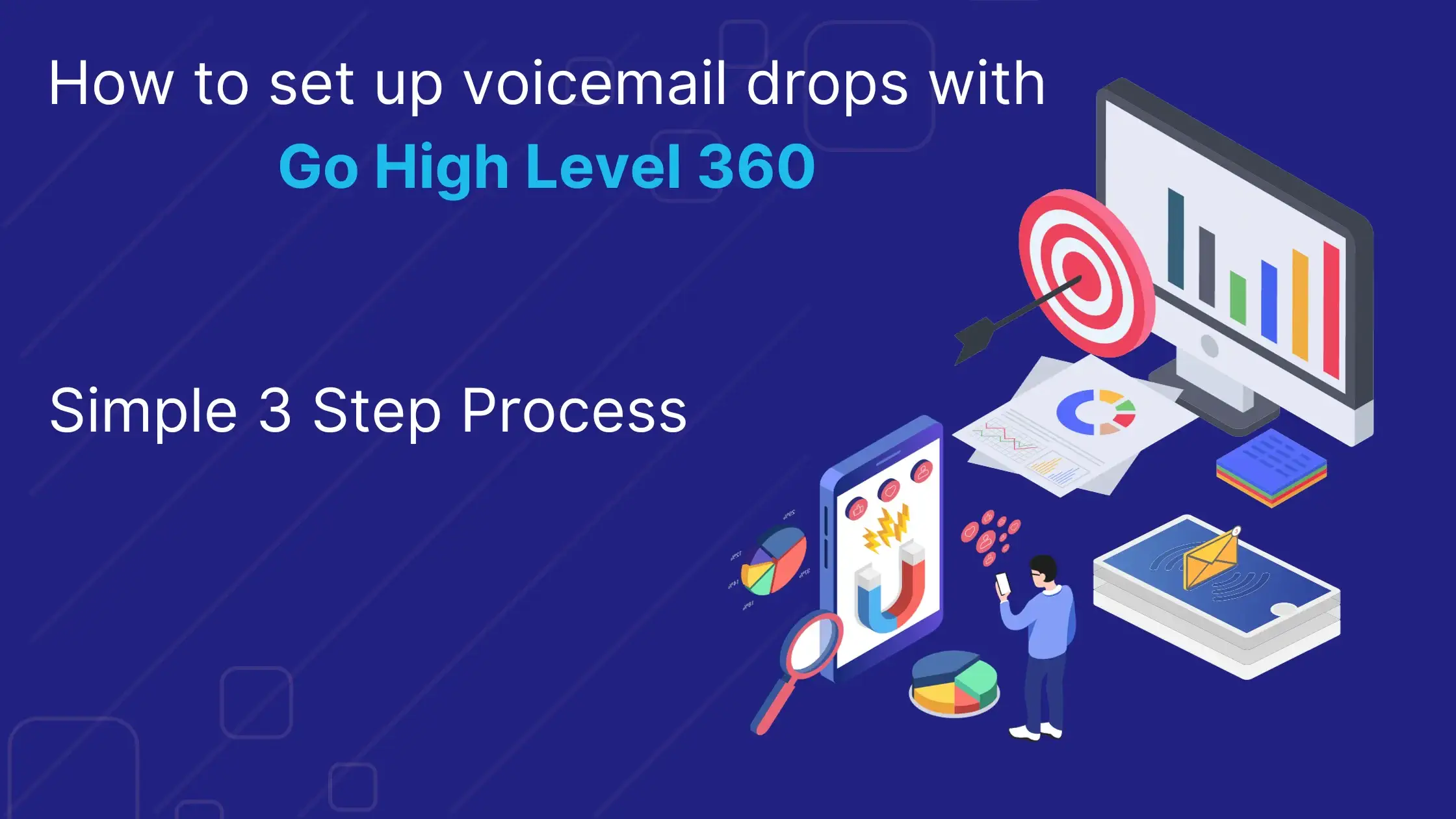 How to set up voicemail drops. 3 step process infograph