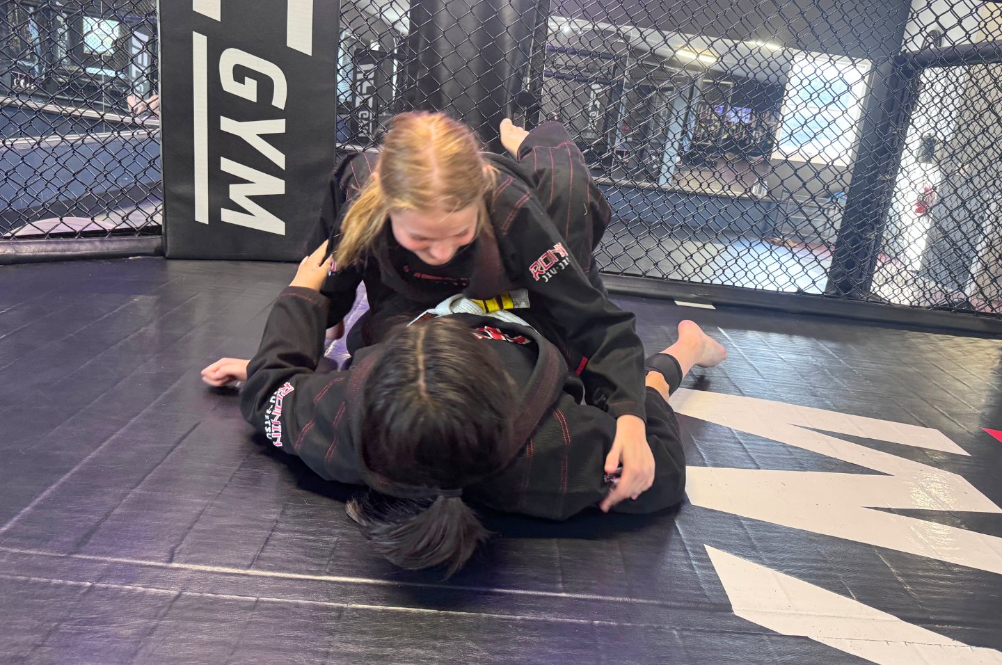 Martial arts instructor with kids