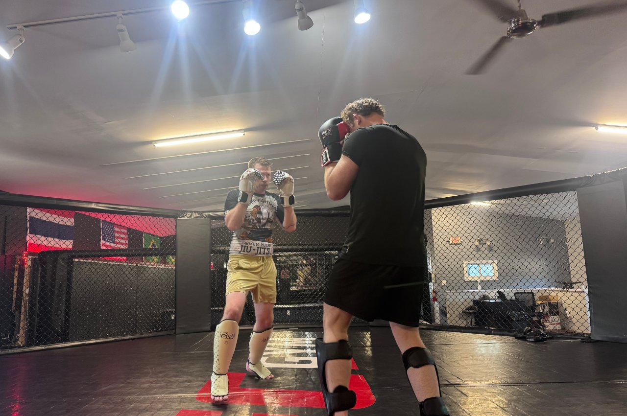 Martial arts instructor with kids