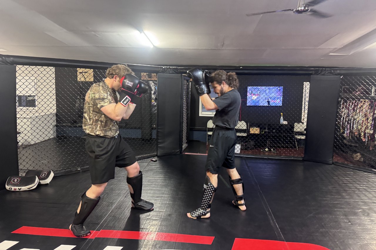 Martial arts instructor with kids