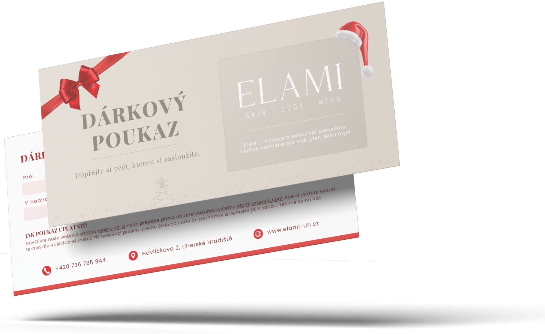 Náhled elegantního vánočního poukazu ELAMI Uherské Hradiště Náhled elegantního vánočního poukazu ELAMI Uherské Hradiště