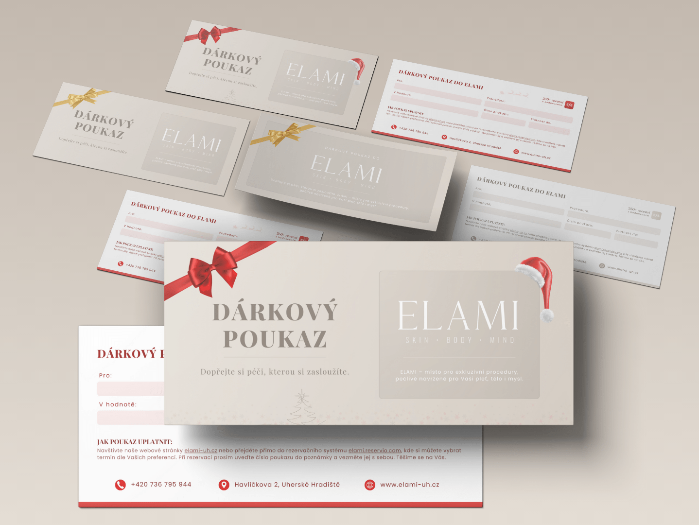 Náhled exkluzivních a elegantních dárkových poukazů ELAMI Uherské Hradiště Náhled exkluzivních a elegantních dárkových poukazů ELAMI Uherské Hradiště