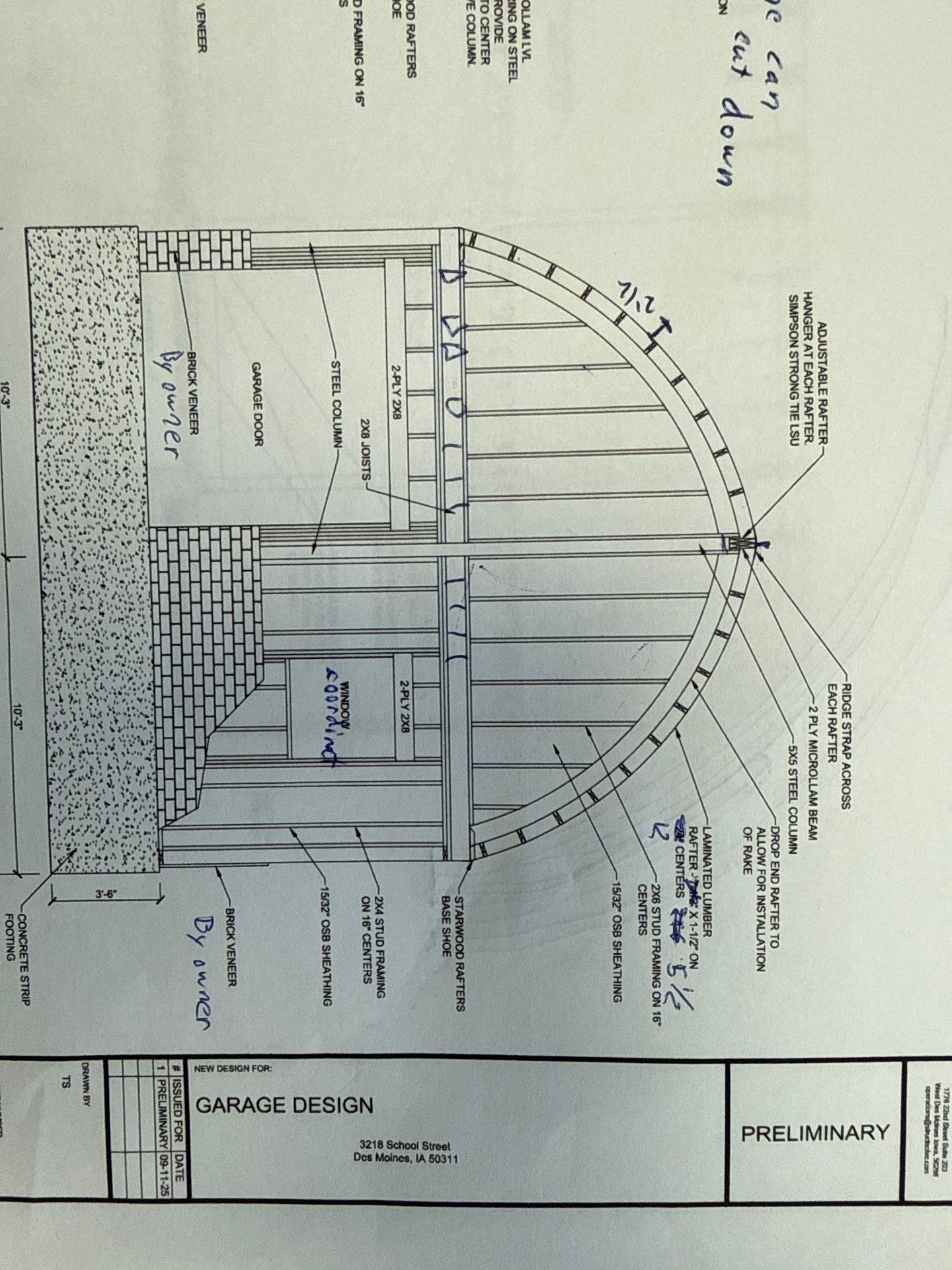 Design of the garage
