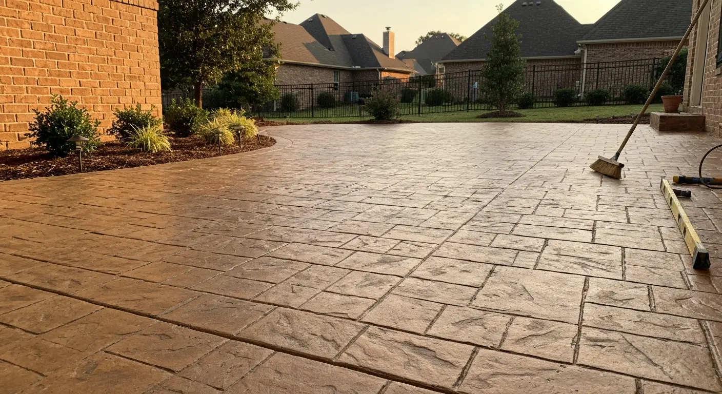 Stamped concrete patio