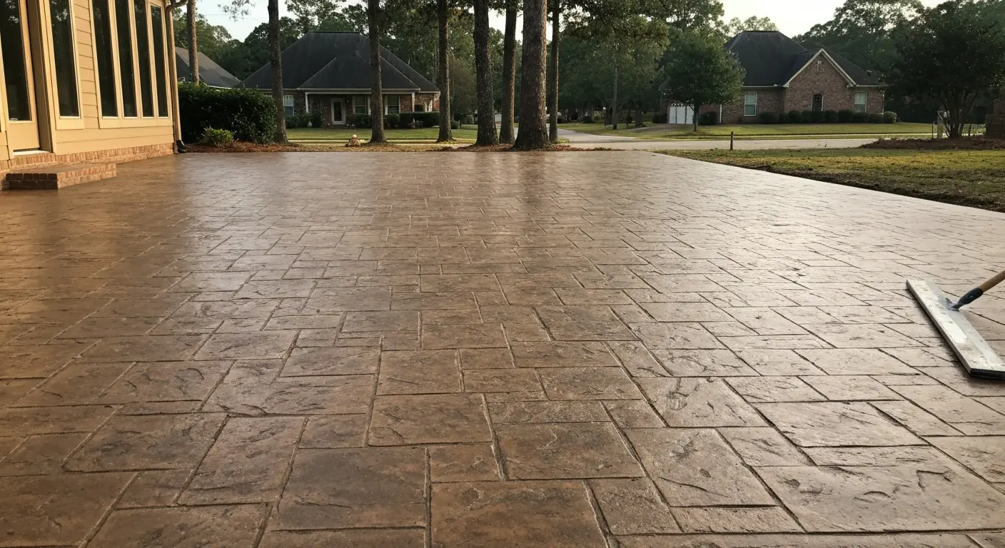 Stamped concrete patio