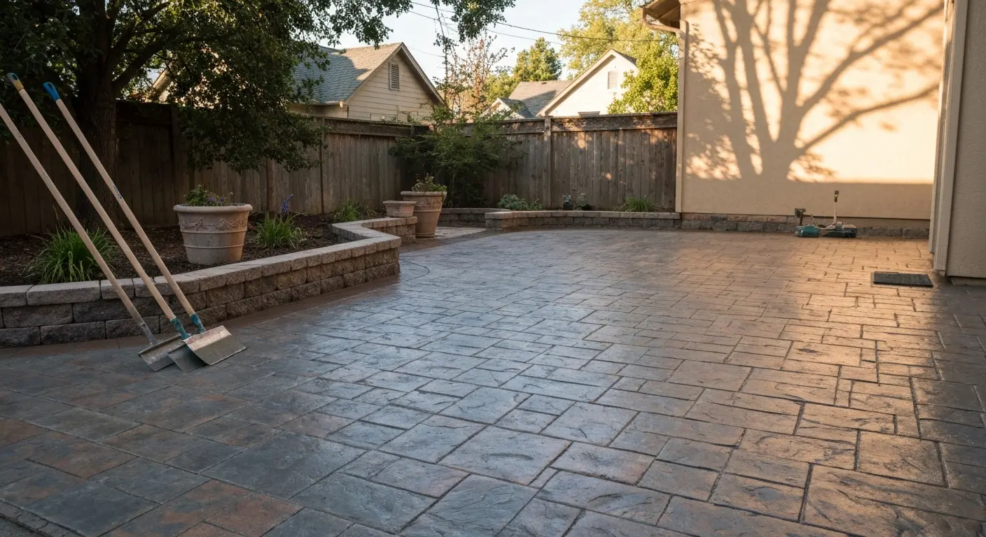 Stamped concrete patio