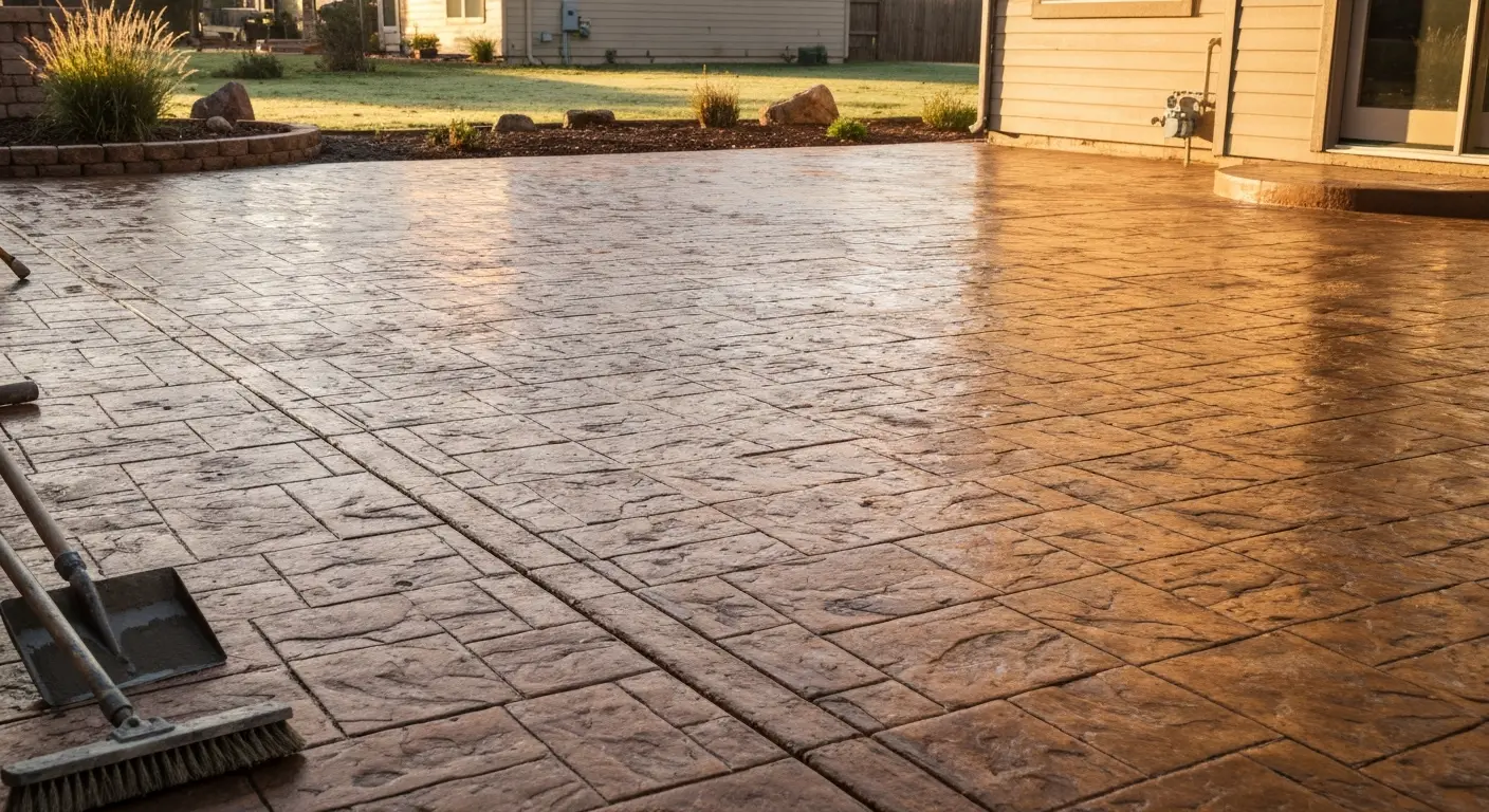 Stamped concrete patio