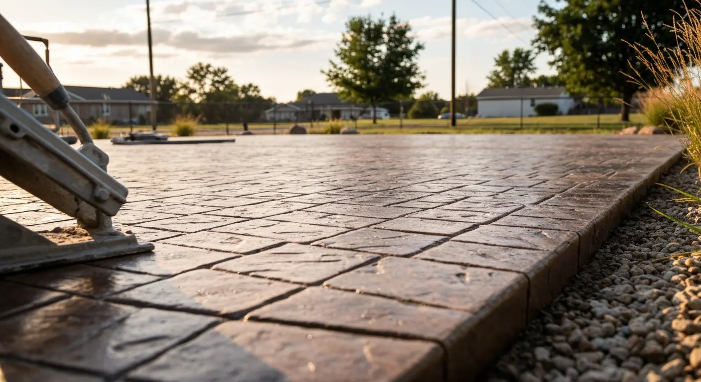 Stamped concrete patio