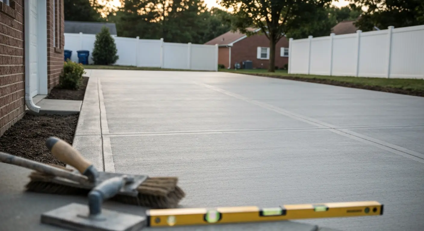 Concrete driveway installation