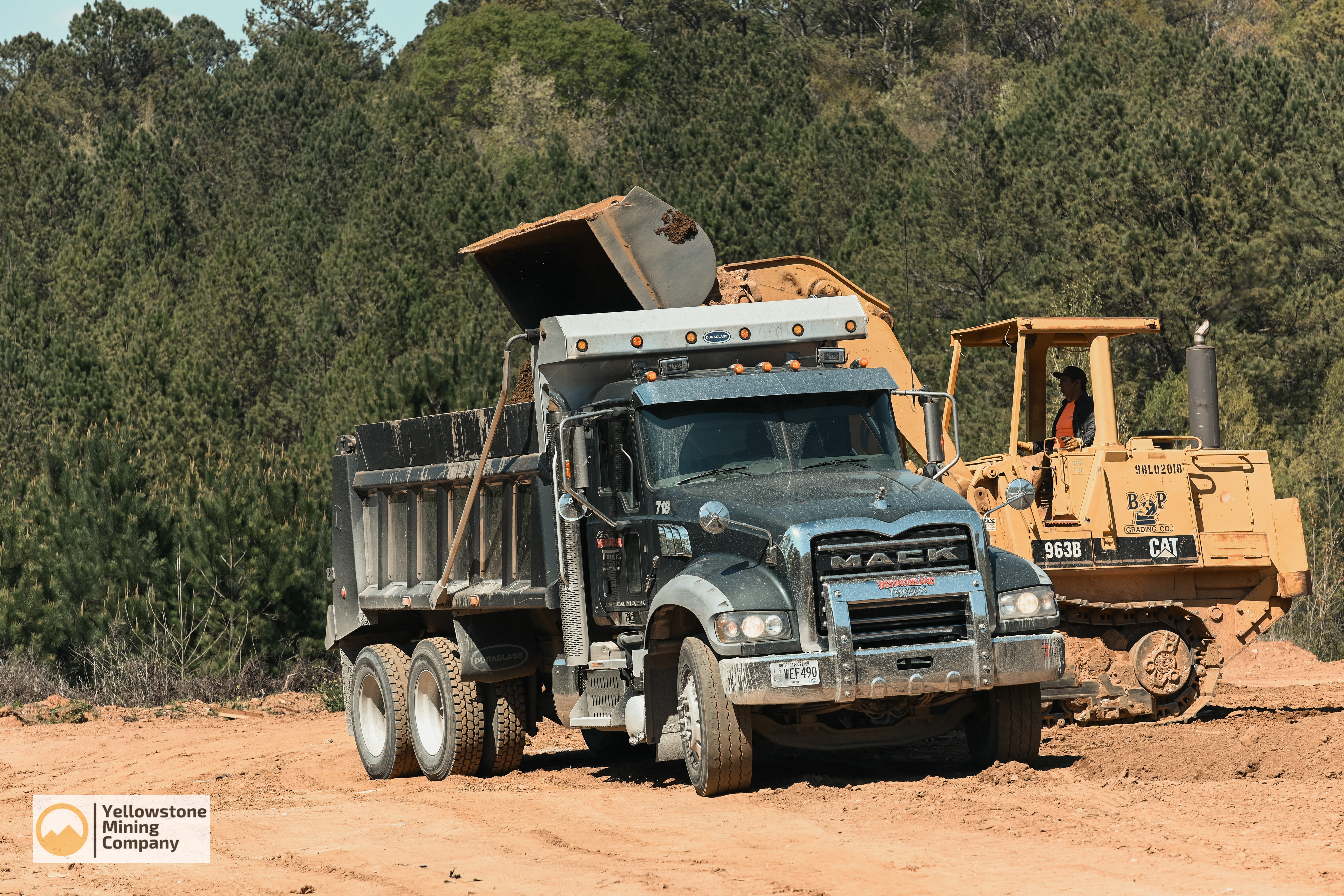 Truck at Yellowstone picking up fill dirt