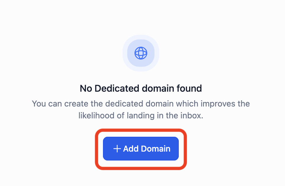 add dedicated domain button