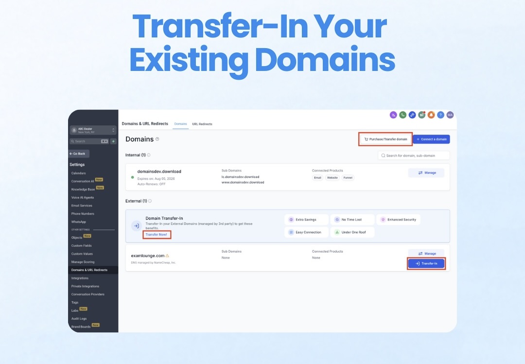 transfer-in your existing domains transfer-in your existing domains