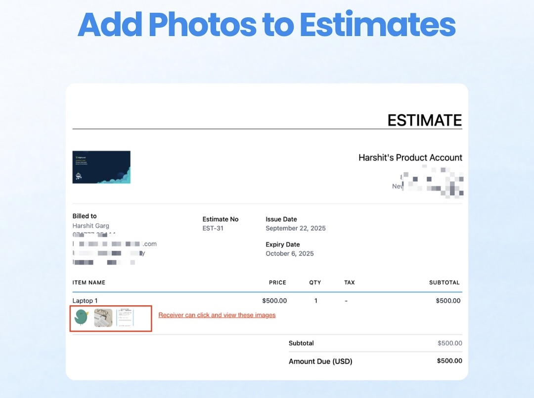 Add Photos to Estimates